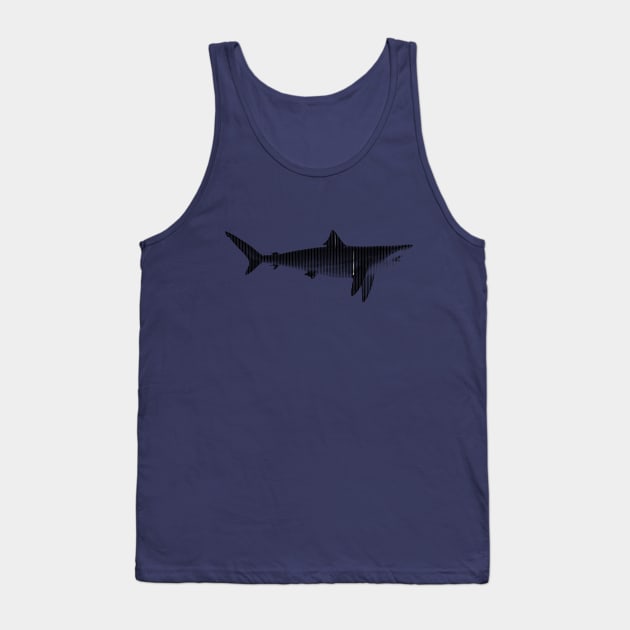 Minimalist Black and White Blacktip Shark Tank Top by NorthOfLongIsland